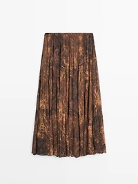 Flowing asymmetric midi skirt