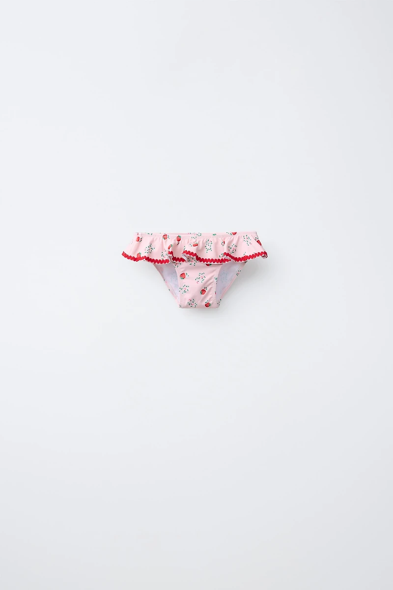 1-6 ANS/ LOT DE DEUX CULOTTES BAIN À VOLANTS ET FRAISES