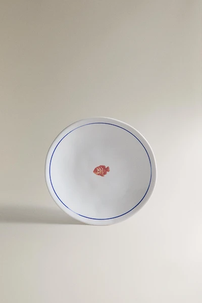 MARINE ANIMAL STONEWARE SIDE PLATE