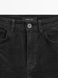Straight-leg sulphur dye corduroy trousers