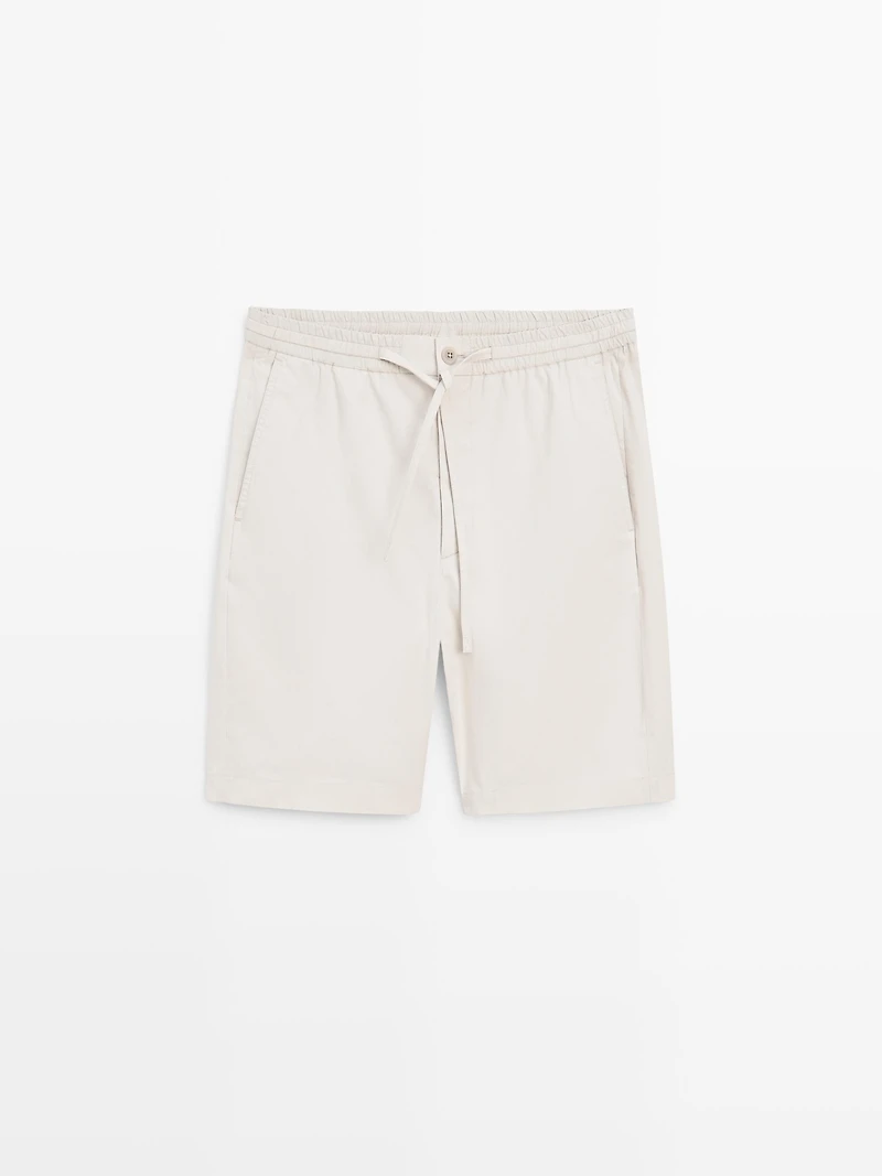 100% cotton jogger fit Bermuda shorts