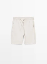 100% cotton jogger fit Bermuda shorts
