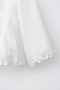 EMBROIDERED PLEATED TOP