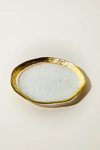 GOLD-RIMMED GLASS SIDE PLATE