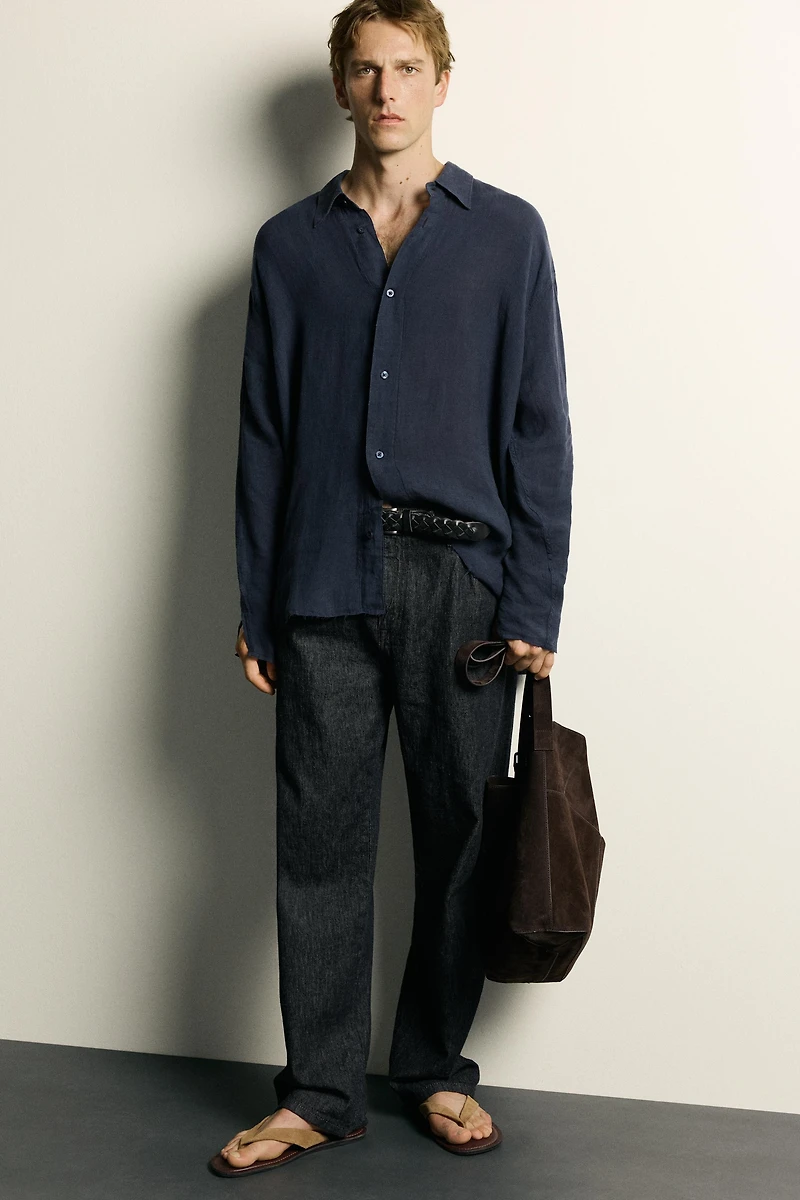 LIGHTWEIGHT 100% LINEN RELAXED FIT SHIRT