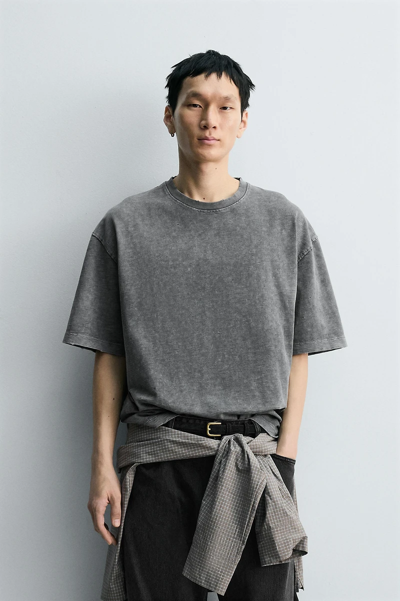 T-SHIRT RELAXED FIT FLAMÉ DÉLAVÉ