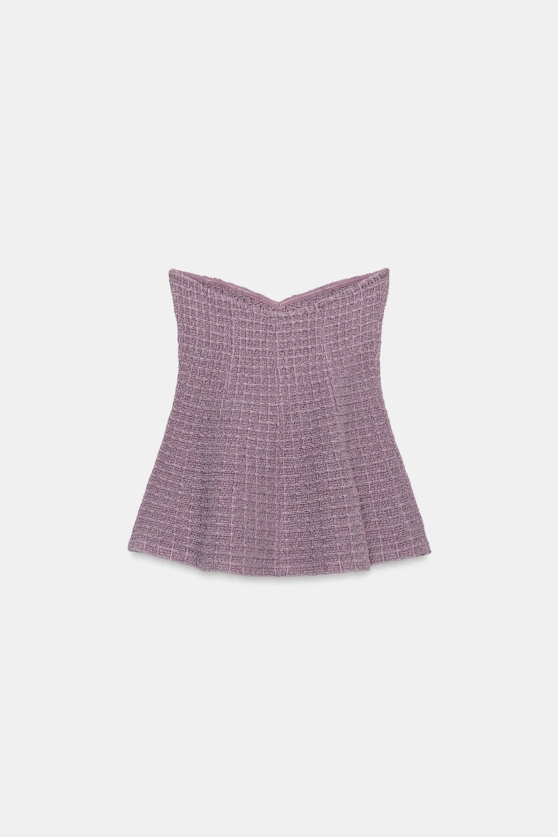 TEXTURED STRETCH BANDEAU TOP