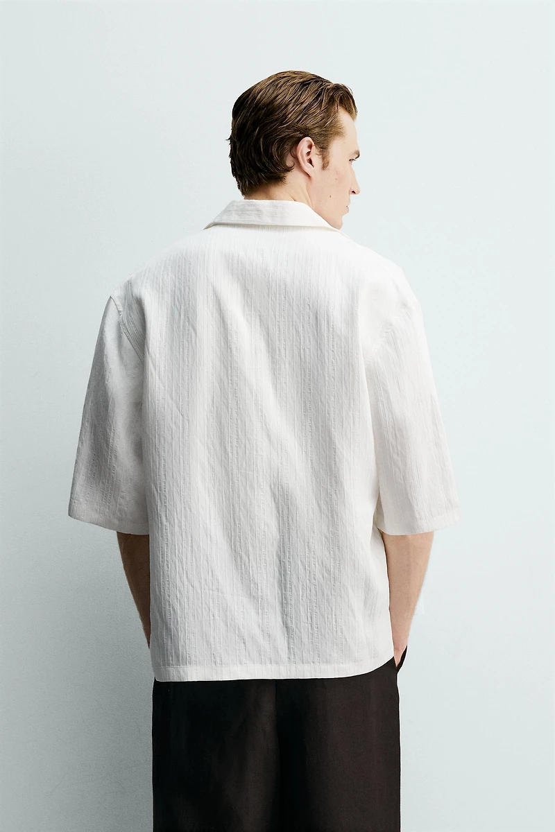 CHEMISE BOXY FIT JACQUARD RAYURES