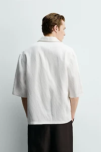 CHEMISE BOXY FIT JACQUARD RAYURES