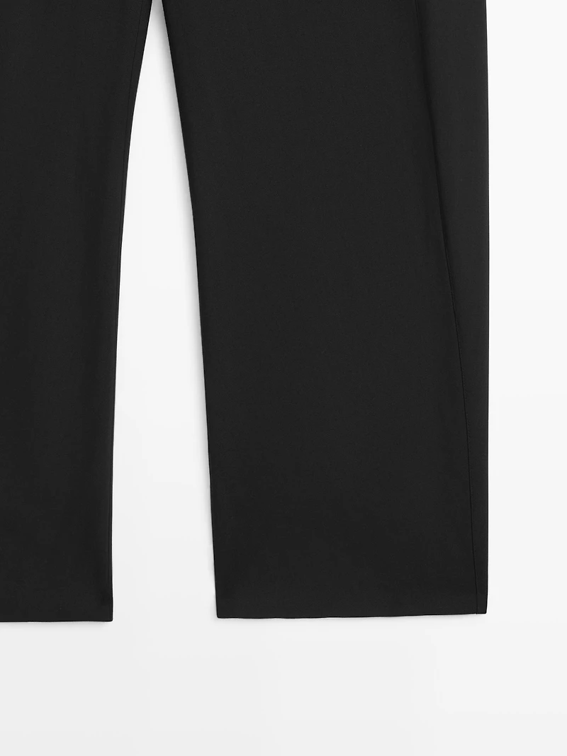 Wool blend trousers with seam detail