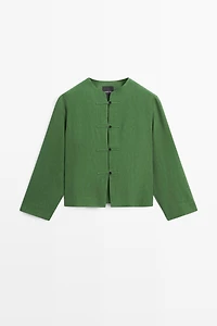 Fluid overshirt with button details total look