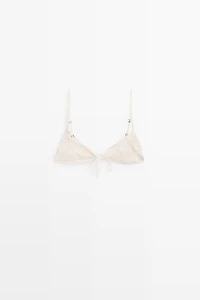 Embroidered bralette with bow detail