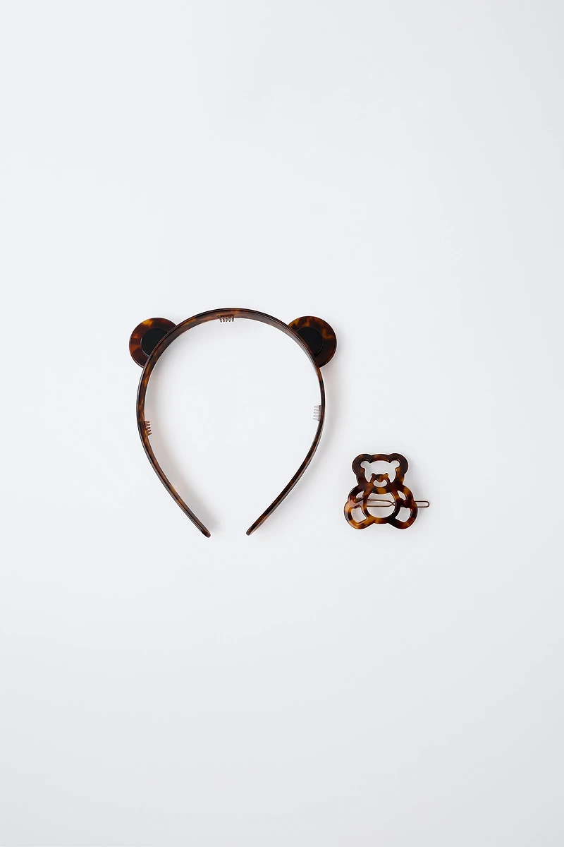LOT SERRE-TÊTE ET PINCE OURS ASPECT ÉCAILLE