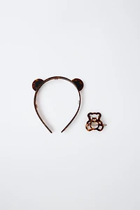 LOT SERRE-TÊTE ET PINCE OURS ASPECT ÉCAILLE