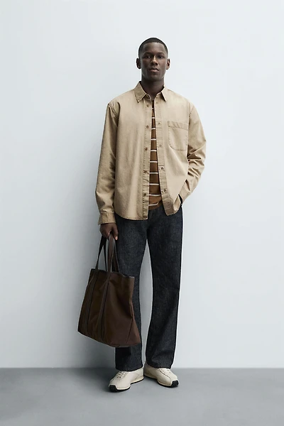 WASHED TWILL TEXTURED SHIRT