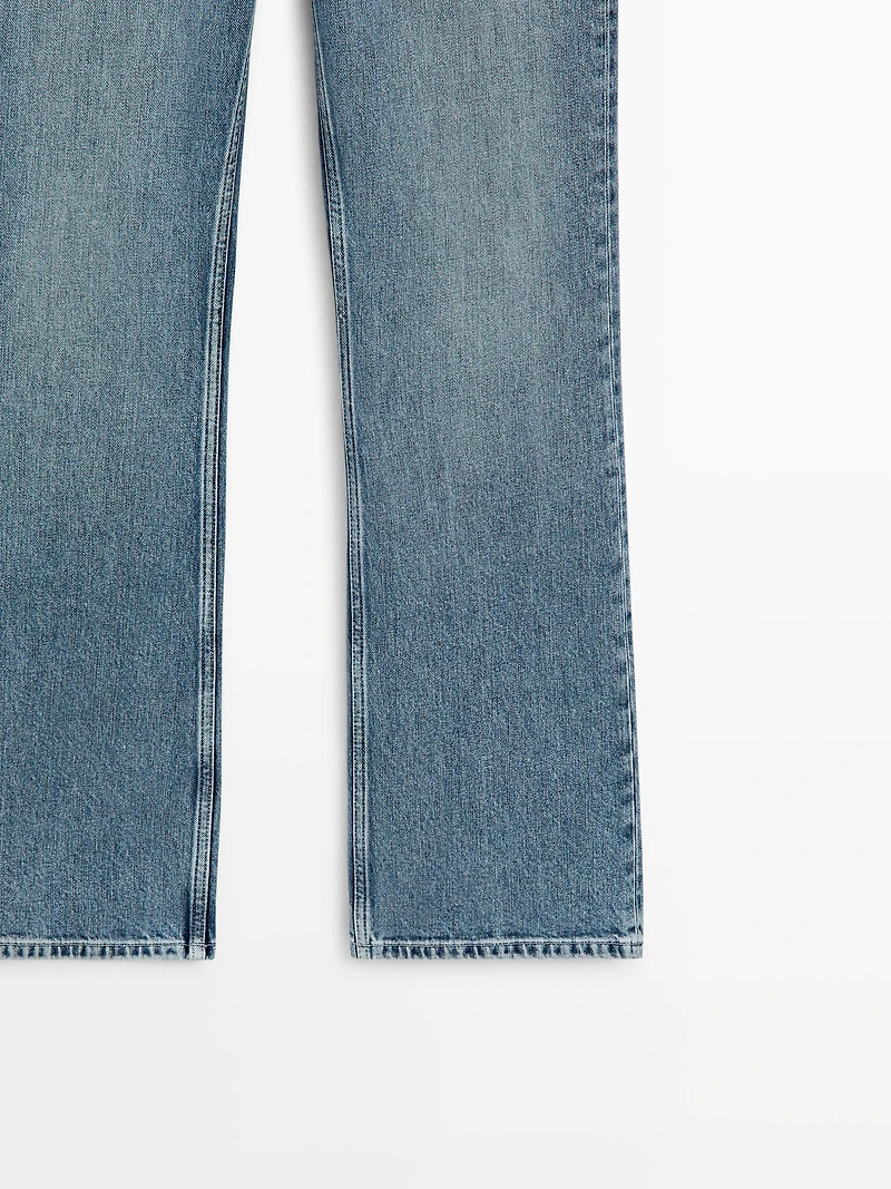 High-waist boot-cut jeans
