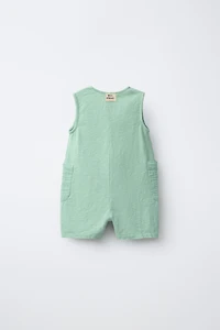 TEXTURED OVERALLS WITH LABEL