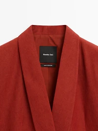 Linen blend shawl collar blazer