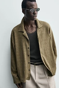WRINKLE EFFECT STRUCTURED SHIRT