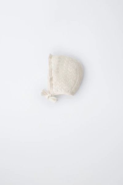 BONNET EN MAILLE AJOURÉ COTON ET SOIE