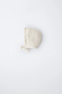 BONNET EN MAILLE AJOURÉ COTON ET SOIE