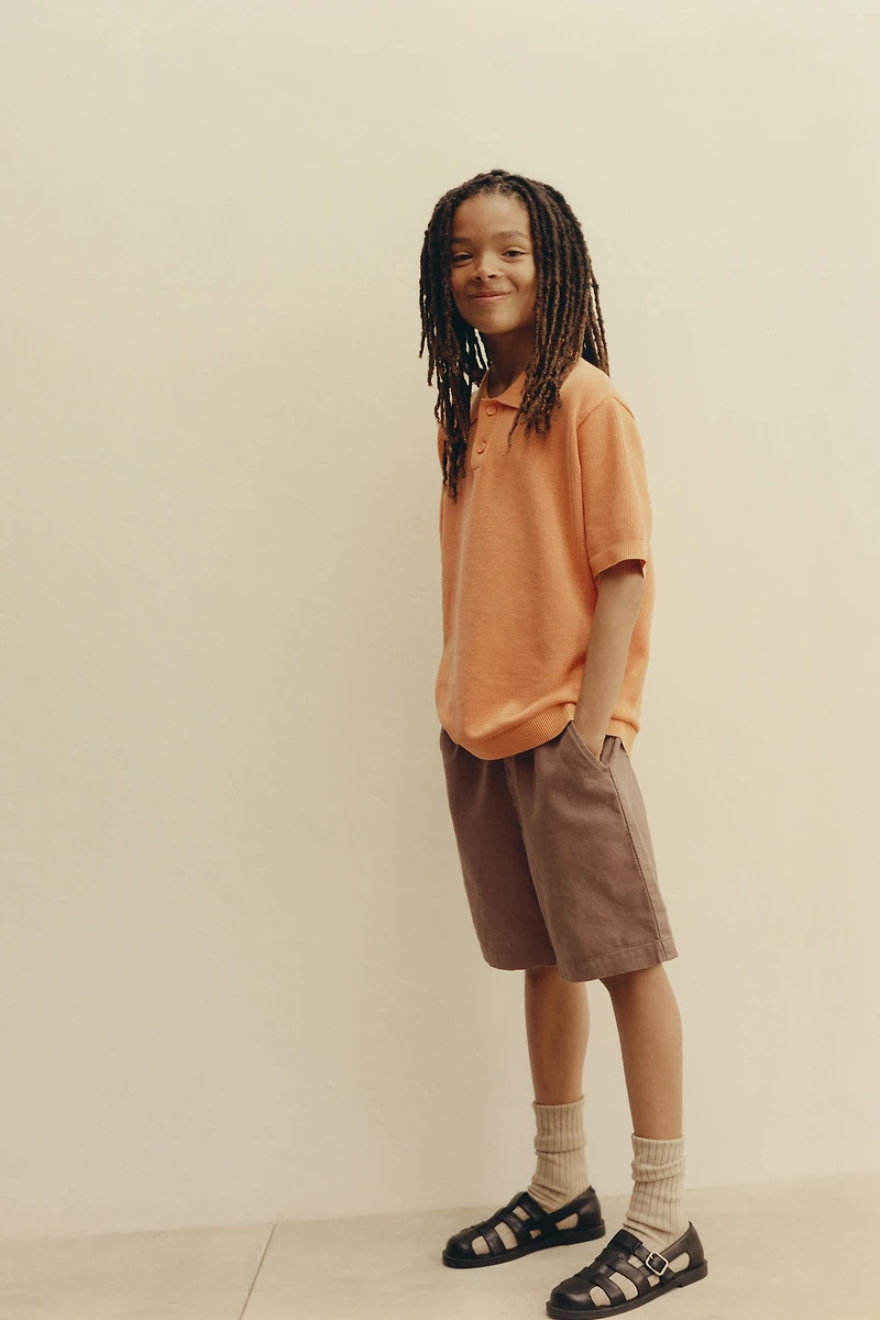 PLAIN TEXTURED POLO SHIRT
