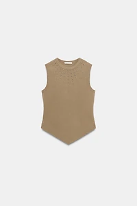 OPEN-BACK STUDDED TOP