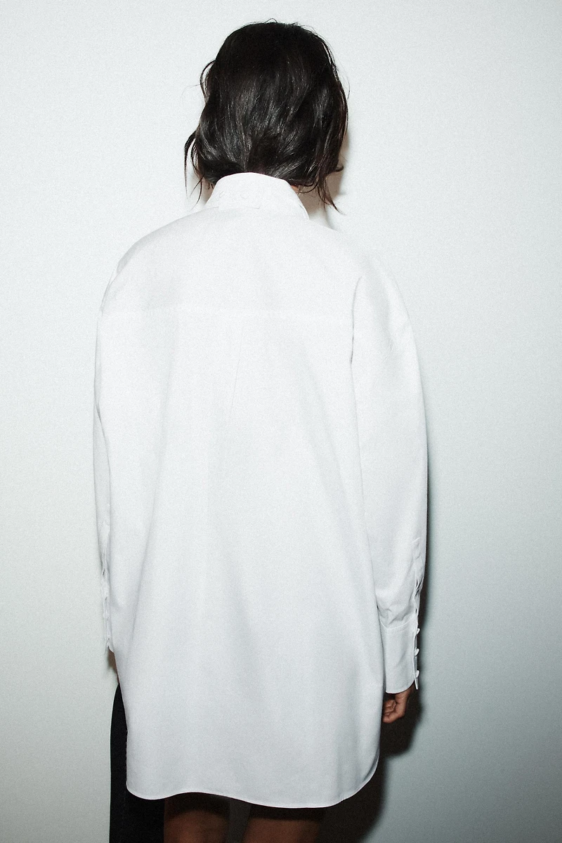 CHEMISE EN POPELINE AVEC CRAVATE