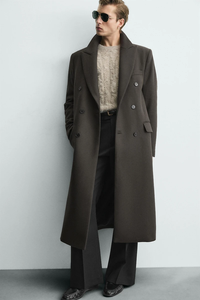 DOUBLE BREASTED WOOL BLEND MANTECO® LIMITED EDITION COAT