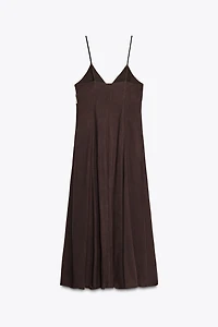 EMBROIDERED STRAPPY MIDI DRESS