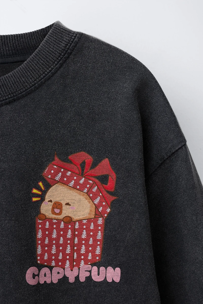 WASHED EFFECT CAPYBARA CAPYFUN © T-SHIRT