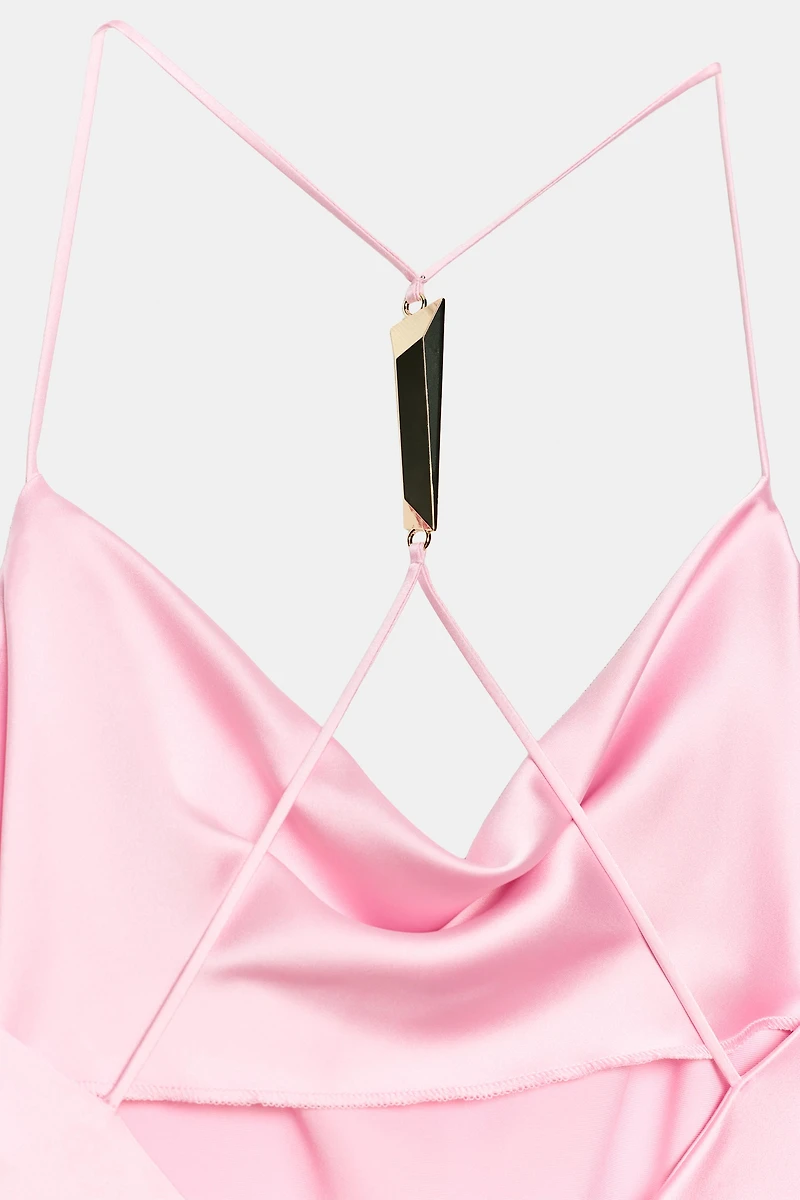 GOLD-TONE HARDWARE SLIP DRESS