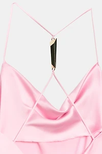 GOLD-TONE HARDWARE SLIP DRESS