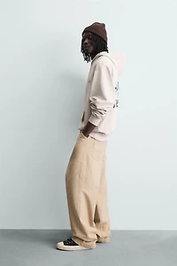 TEXT PRINTED HOODIE SWEATSHIRT