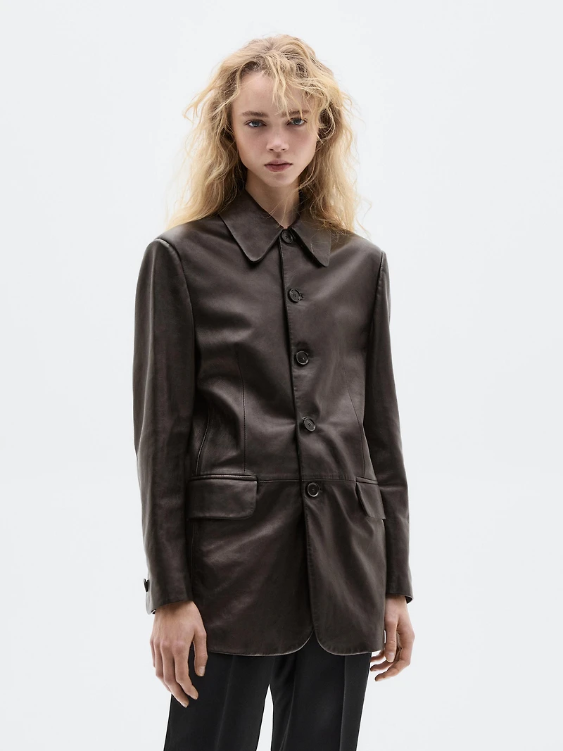 Nappa leather buttoned blazer - LIMITED