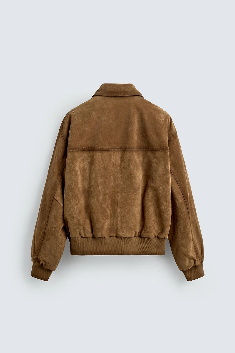 BLOUSON COUPE DÉCONTRACTÉE EN DAIM