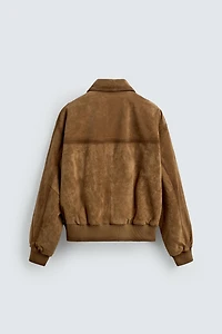 BLOUSON COUPE DÉCONTRACTÉE EN DAIM