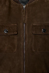 SUEDE LEATHER BOMBER JACKET ZW COLLECTION LIMITED EDITION