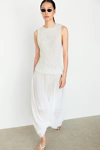 Textured cotton knit top