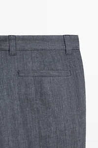 100% linen striped pants