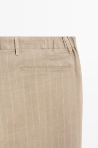 100% linen striped pants