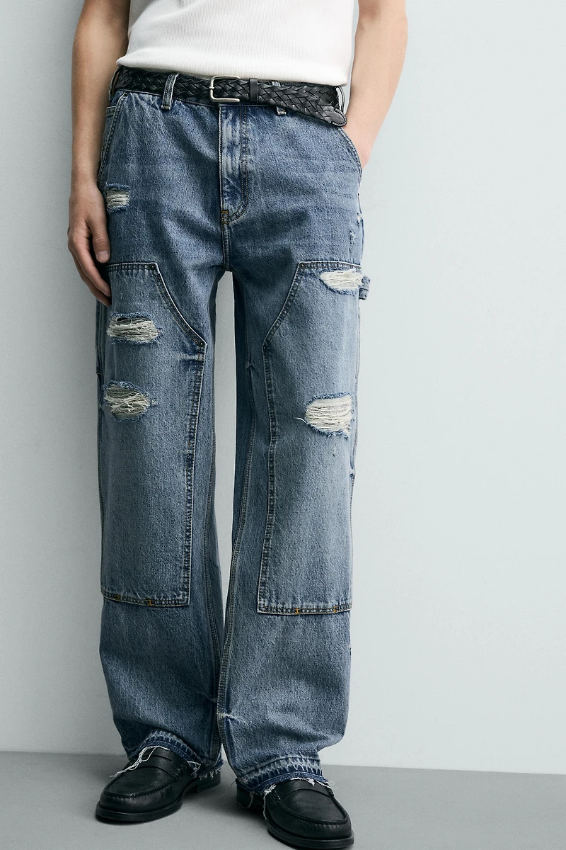 RELAXED FIT CARPENTER POCKET JEANS