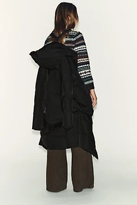 DOUDOUNE LONGUE À CAPUCHE DÉPERLANTE COUPE-VENT