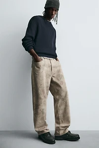 PANTALON BALLOON FIT À IMPRIMÉ ABSTRAIT