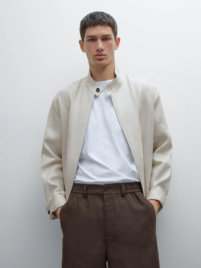 Lightweight 100% linen Bermuda shorts