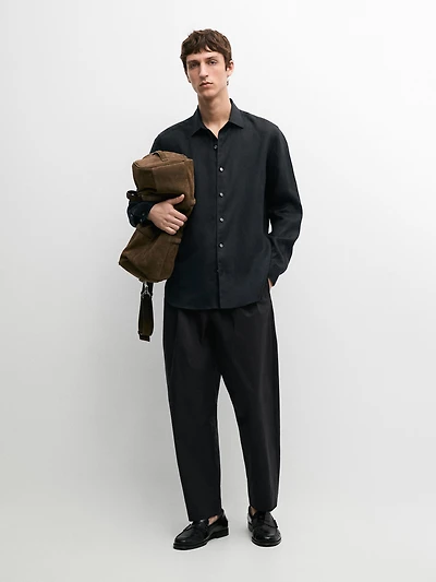 Extra fine regular fit linen shirt