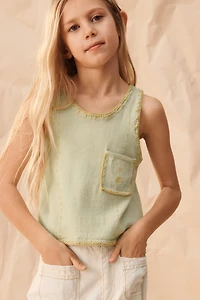 TOP EN MAILLE BRODERIES CONTRASTE ÉDITION LIMITÉE