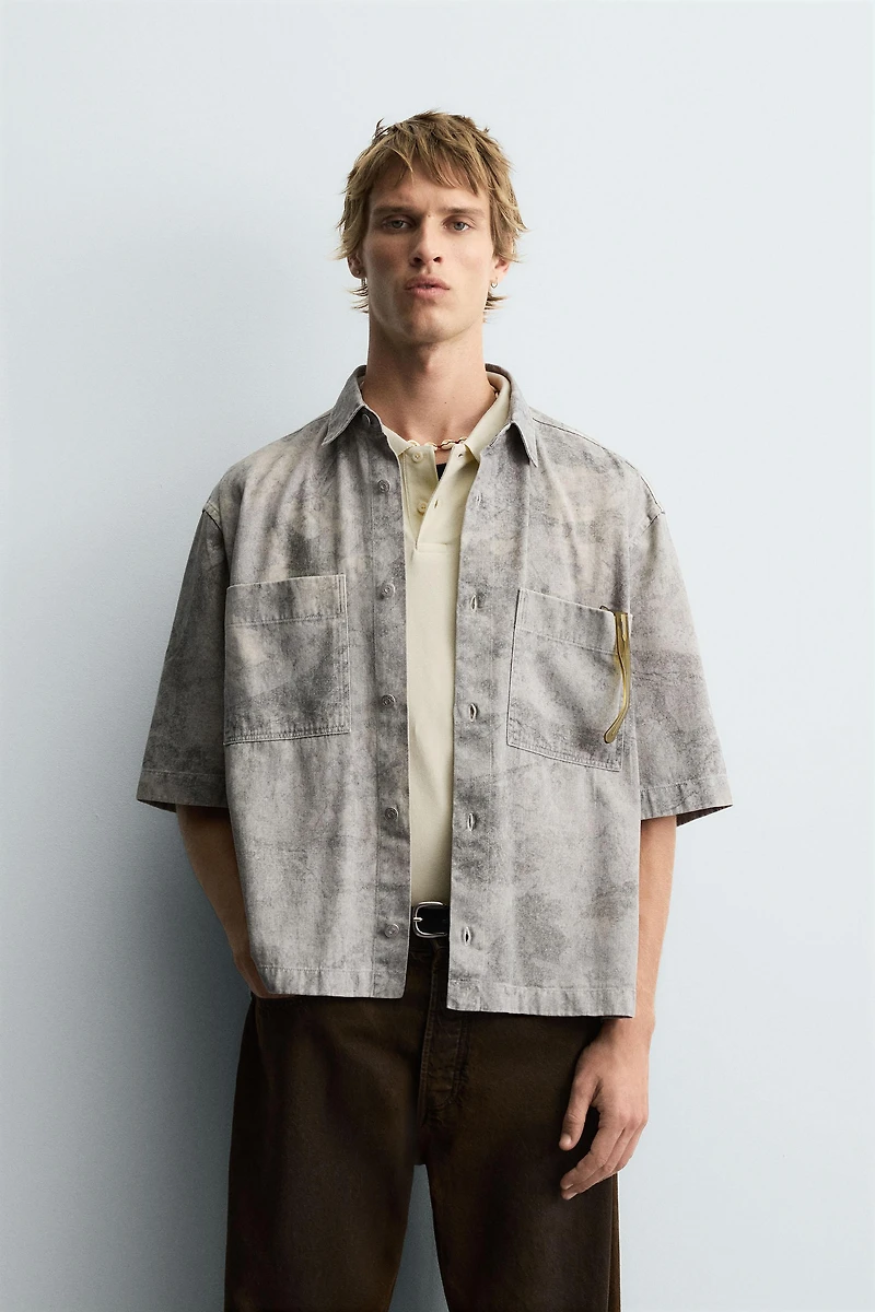 RELAXED FIT ABSTRACT PRINT SHIRT
