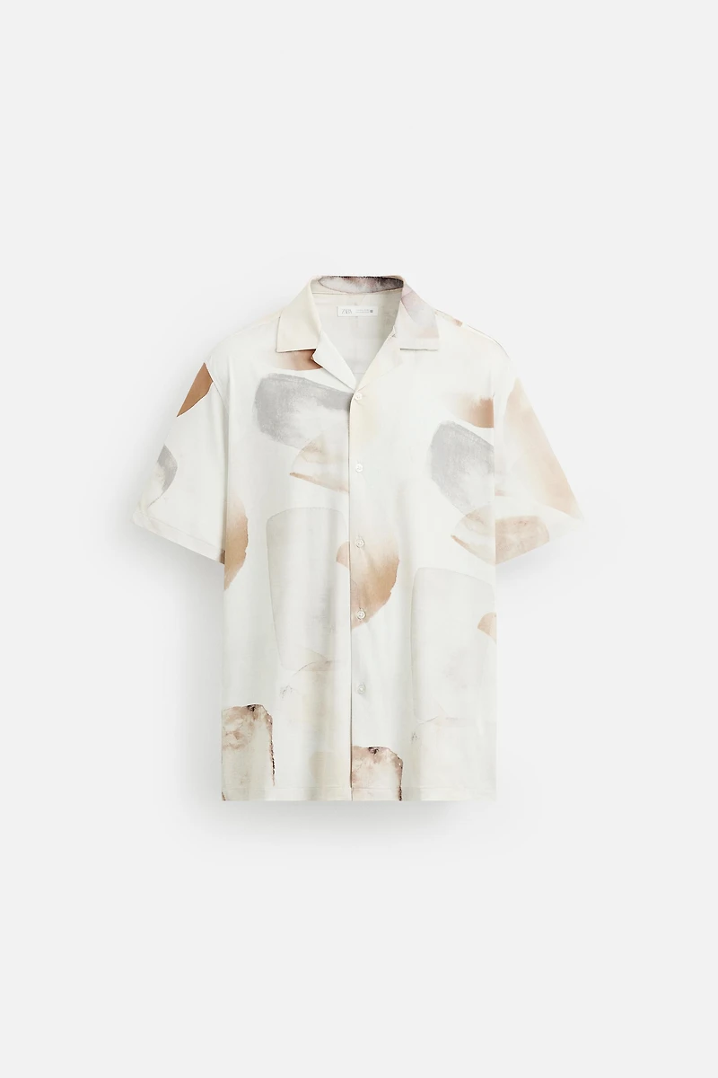 CHEMISE ÉLASTIQUE À IMPRIMÉ ABSTRAIT