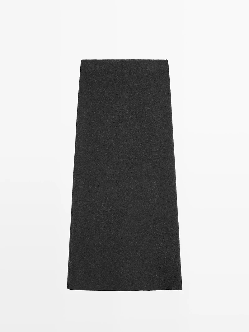 Double-faced midi skirt